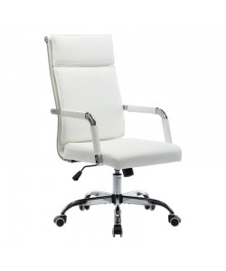Καρέκλα γραφείου διευθυντη Mavel pakoworld PU λευκό 55x62x100-110εκ