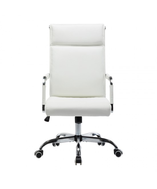 Καρέκλα γραφείου διευθυντη Mavel pakoworld PU λευκό 55x62x100-110εκ