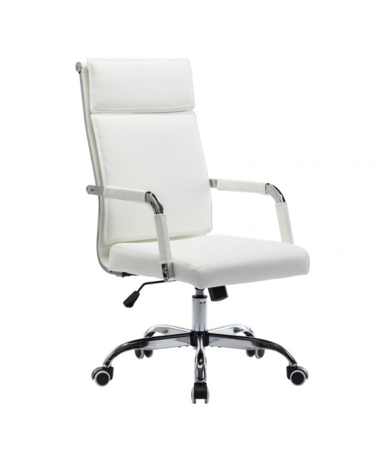 Καρέκλα γραφείου διευθυντη Mavel pakoworld PU λευκό 55x62x100-110εκ