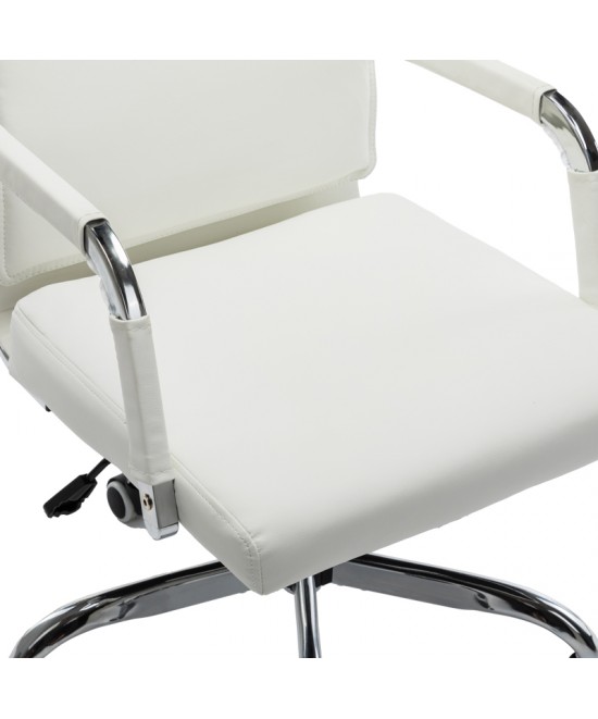 Καρέκλα γραφείου διευθυντη Mavel pakoworld PU λευκό 55x62x100-110εκ