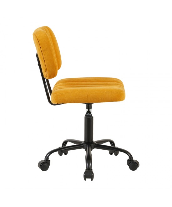 Καρέκλα γραφείου Warra pakoworld ύφασμα κίτρινο 50x52x76-86εκ