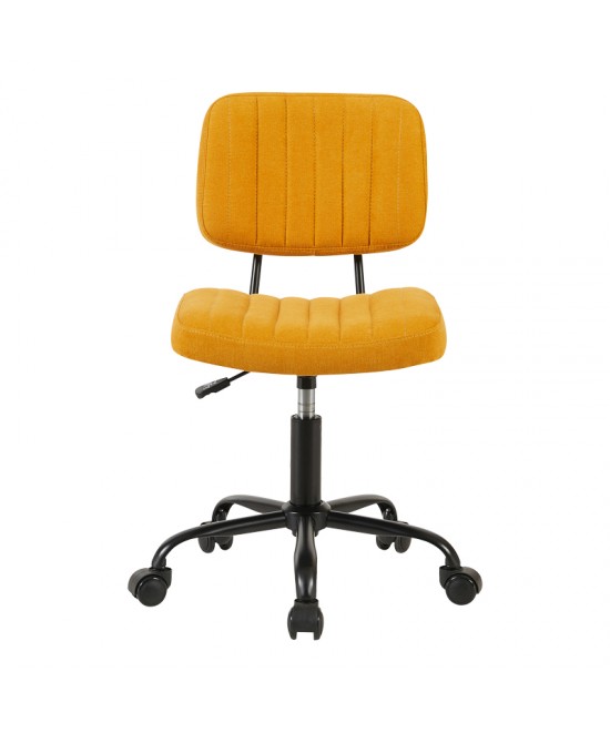 Καρέκλα γραφείου Warra pakoworld ύφασμα κίτρινο 50x52x76-86εκ