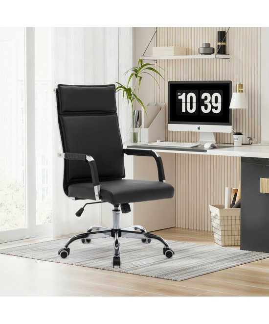 Καρέκλα γραφείου διευθυντη Mavel pakoworld PU μαύρo 55x62x100-110εκ