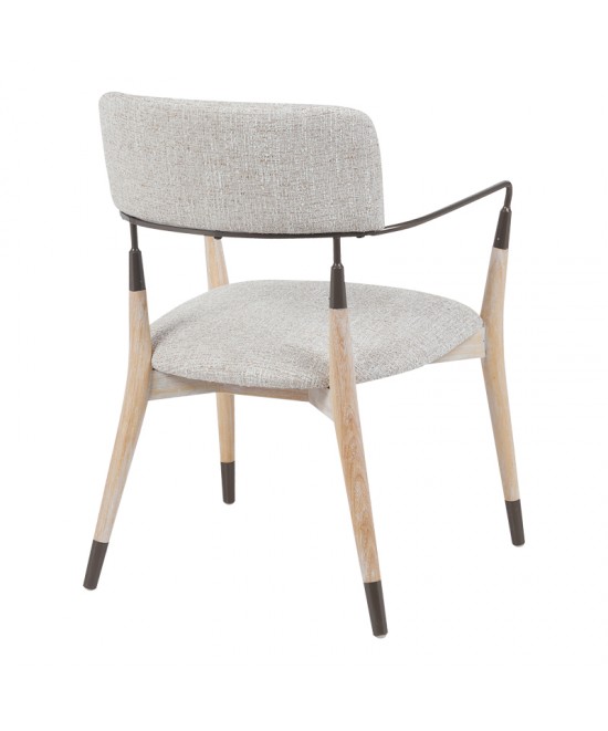 Πολυθρόνα Sentana pakoworld μέταλλο-ξύλο και ύφασμα σε μπεζ-καφέ απόχρωση 56.5x56x79εκ