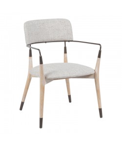 Πολυθρόνα Sentana pakoworld μέταλλο-ξύλο και ύφασμα σε μπεζ-καφέ απόχρωση 56.5x56x79εκ