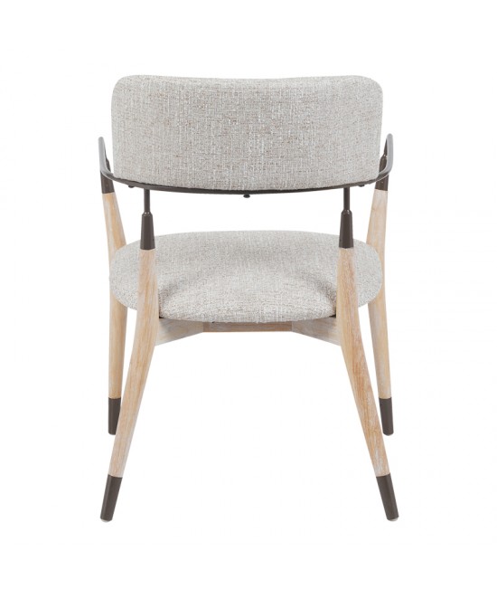 Πολυθρόνα Sentana pakoworld μέταλλο-ξύλο και ύφασμα σε μπεζ-καφέ απόχρωση 56.5x56x79εκ