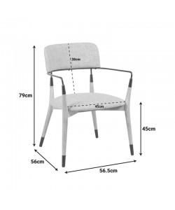 Πολυθρόνα Sentana pakoworld μέταλλο-ξύλο και ύφασμα σε μπεζ-καφέ απόχρωση 56.5x56x79εκ