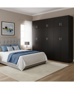 Ντουλάπα εξάφυλλη με πατάρι Lego ΙΙ pakoworld wenge 240x42x240εκ
