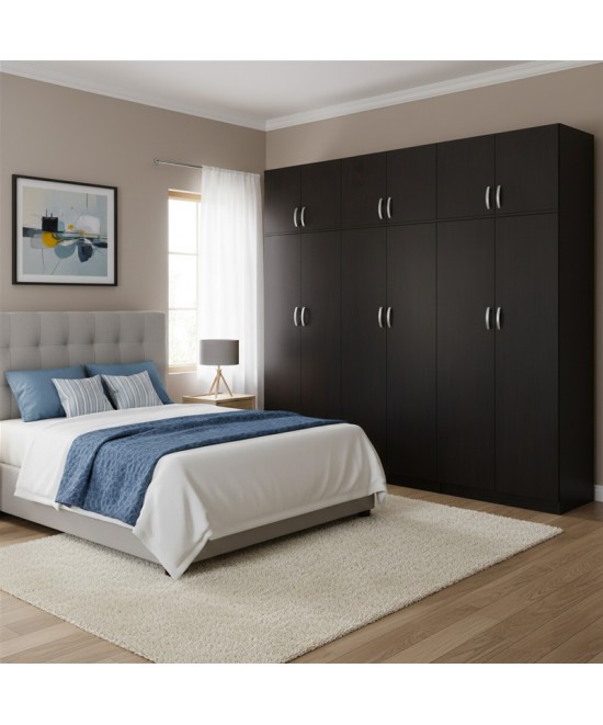 Ντουλάπα εξάφυλλη με πατάρι Lego ΙΙ pakoworld wenge 240x42x240εκ Ντουλάπα εξάφυλλη με πατάρι Lego ΙΙ pakoworld wenge 240x42x240εκ