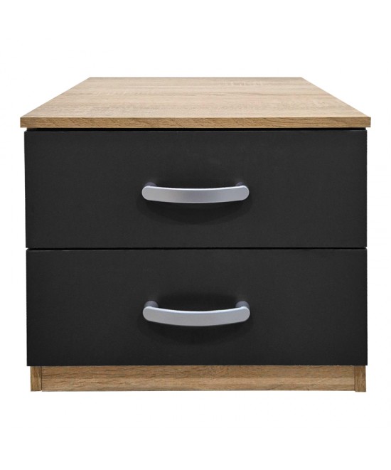 Κομοδίνο Athos pakoworld σε sonoma-ανθρακί απόχρωση 48x40x41.5εκ