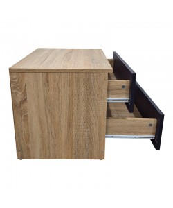 Κομοδίνο Athos pakoworld σε sonoma-ανθρακί απόχρωση 48x40x41.5εκ