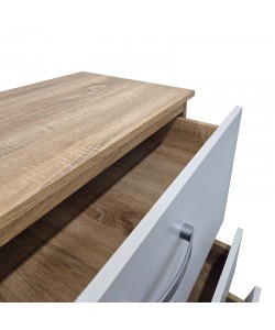 Συρταριέρα Athos pakoworld σε sonoma-λευκή απόχρωση 80x40x79εκ