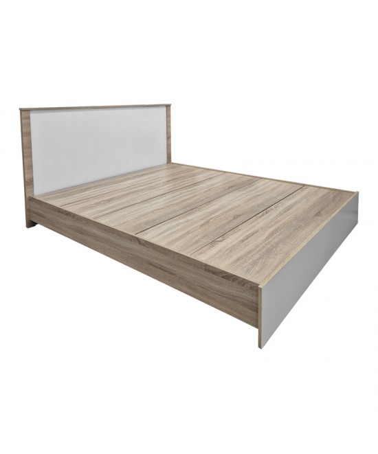 Κρεβάτι Athos pakoworld σε sonoma-λευκό απόχρωση 160x200εκ