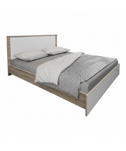 Κρεβάτι Athos pakoworld σε sonoma-λευκό απόχρωση 160x200εκ