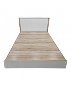 Κρεβάτι Athos pakoworld σε sonoma-λευκό απόχρωση 160x200εκ