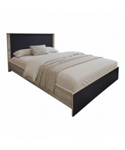 Κρεβάτι Athos pakoworld σε sonoma-ανθρακί απόχρωση 140x200εκ