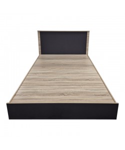 Κρεβάτι Athos pakoworld σε sonoma-ανθρακί απόχρωση 140x200εκ