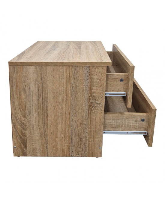 Κομοδίνο Athos pakoworld σε sonoma απόχρωση 48x40x41.5εκ