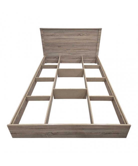 Κρεβάτι Athos pakoworld σε sonoma απόχρωση 140x200εκ