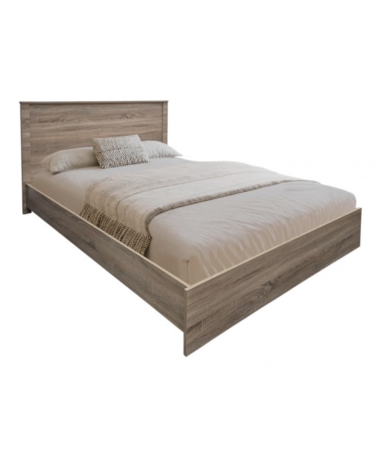 Κρεβάτι Athos pakoworld σε sonoma απόχρωση 140x200εκ