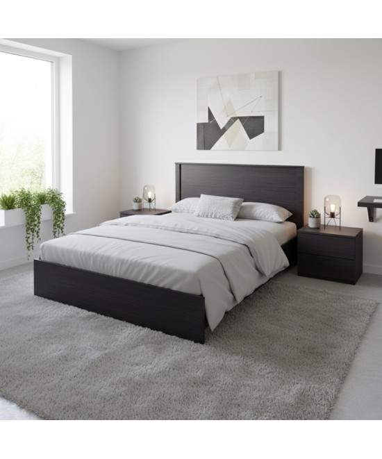 Κρεβάτι Athos pakoworld σε wenge απόχρωση 140x200εκ