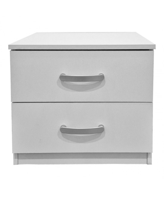 Κομοδίνο Athos pakoworld σε λευκή απόχρωση 48x40x41.5εκ