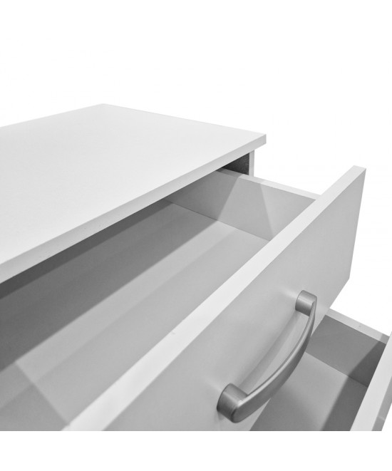 Κομοδίνο Athos pakoworld σε λευκή απόχρωση 48x40x41.5εκ