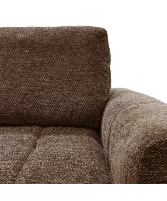 Γωνιακός αναστρέψιμος καναπές-κρεβάτι Vivad pakoworld ύφασμα σε απόχρωση σκούρο καφέ 275x164x91εκ