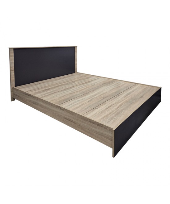 Κρεβάτι Athos pakoworld σε sonoma-ανθρακί απόχρωση 160x200εκ