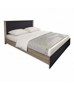 Κρεβάτι Athos pakoworld σε sonoma-ανθρακί απόχρωση 160x200εκ