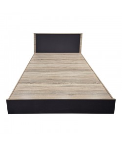 Κρεβάτι Athos pakoworld σε sonoma-ανθρακί απόχρωση 160x200εκ