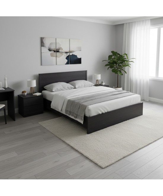 Κρεβάτι Athos pakoworld σε wenge απόχρωση 160x200εκ