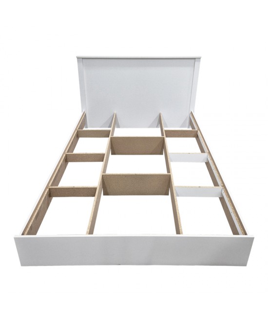 Κρεβάτι Athos pakoworld σε λευκή απόχρωση 140x200εκ