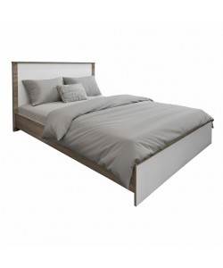 Κρεβάτι Athos pakoworld σε sonoma-λευκή απόχρωση 140x200εκ