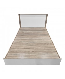 Κρεβάτι Athos pakoworld σε sonoma-λευκή απόχρωση 140x200εκ