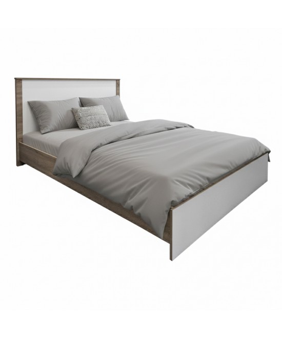 Κρεβάτι Athos pakoworld σε sonoma-λευκή απόχρωση 140x200εκ