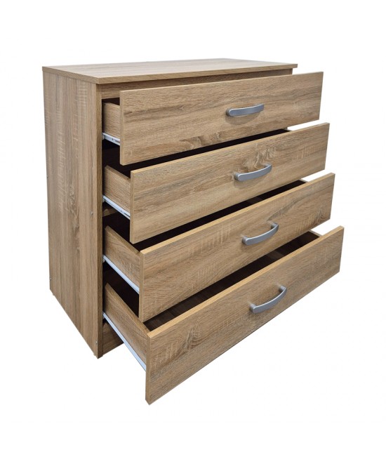 Συρταριέρα Athos pakoworld σε sonoma απόχρωση 80x40x79εκ