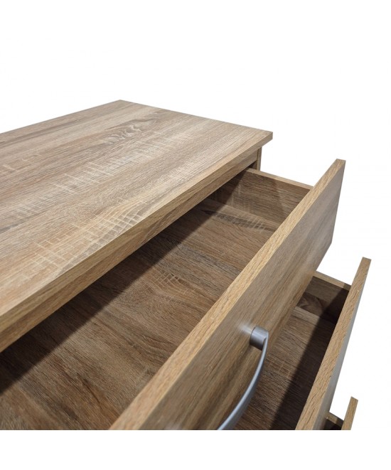 Συρταριέρα Athos pakoworld σε sonoma απόχρωση 80x40x79εκ