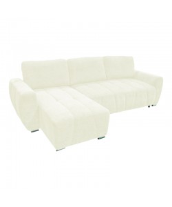 Γωνιακός αναστρέψιμος καναπές-κρεβάτι Vivad pakoworld ύφασμα σε μπεζ απόχρωση 275x164x91εκ