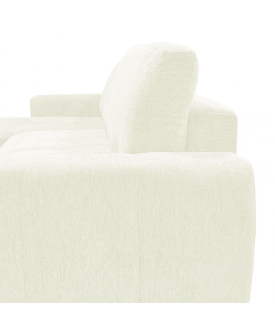 Γωνιακός αναστρέψιμος καναπές-κρεβάτι Vivad pakoworld ύφασμα σε μπεζ απόχρωση 275x164x91εκ