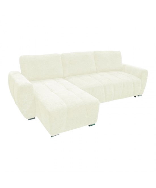 Γωνιακός αναστρέψιμος καναπές-κρεβάτι Vivad pakoworld ύφασμα σε μπεζ απόχρωση 275x164x91εκ