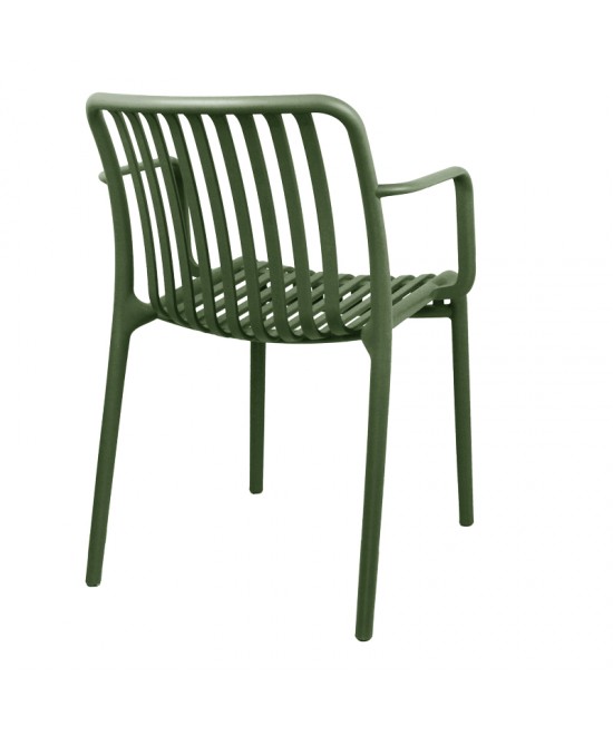 Πολυθρόνα Zoi pakoworld pp σε σκούρο πράσινο απόχρωση 55.5x57.5x79εκ