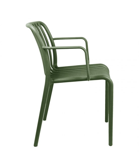 Πολυθρόνα Zoi pakoworld pp σε σκούρο πράσινο απόχρωση 55.5x57.5x79εκ