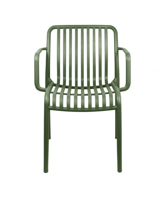 Πολυθρόνα Zoi pakoworld pp σε σκούρο πράσινο απόχρωση 55.5x57.5x79εκ