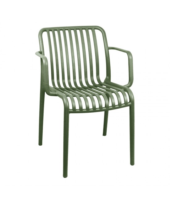 Πολυθρόνα Zoi pakoworld pp σε σκούρο πράσινο απόχρωση 55.5x57.5x79εκ