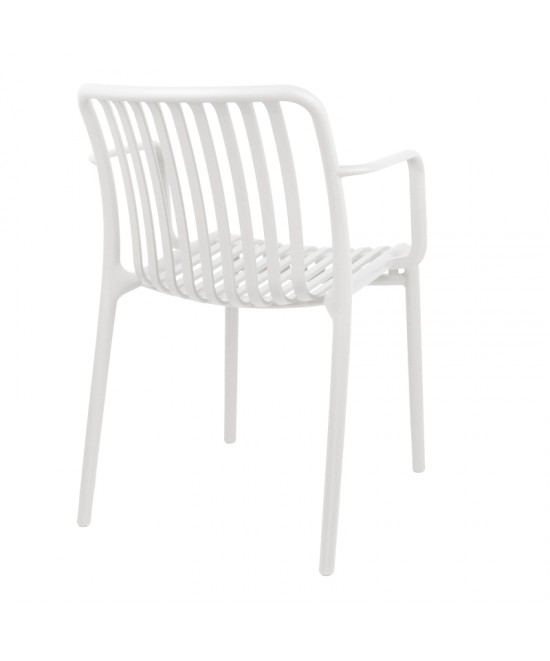 Πολυθρόνα Zoi pakoworld pp σε λευκή απόχρωση 55.5x57.5x79εκ