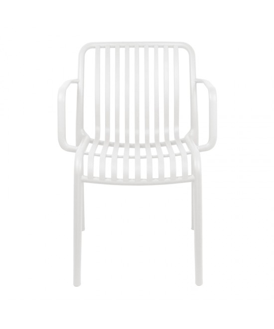 Πολυθρόνα Zoi pakoworld pp σε λευκή απόχρωση 55.5x57.5x79εκ