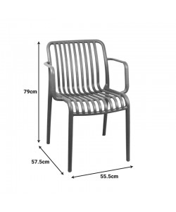 Πολυθρόνα Zoi pakoworld pp σε λευκή απόχρωση 55.5x57.5x79εκ