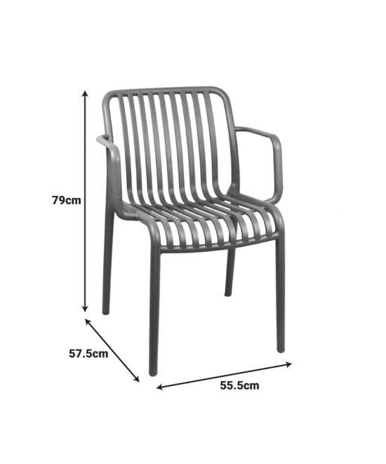 Πολυθρόνα Zoi pakoworld pp σε λευκή απόχρωση 55.5x57.5x79εκ