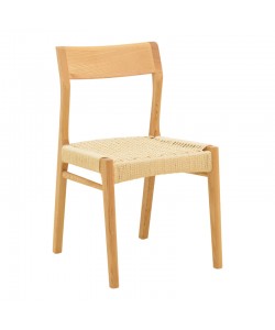 Καρέκλα Karlinda pakoworld ξύλο οξιάς-έδρα σχοινί σε φυσική απόχρωση 47.5x55x81εκ